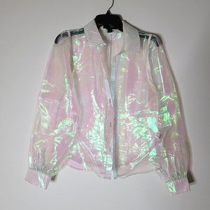 Forever 21 Iridescent Organza Button-Down Shirt (SOLD OUT)